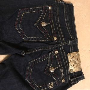 Miss Me Skinny Jeans with Maroon Stitching